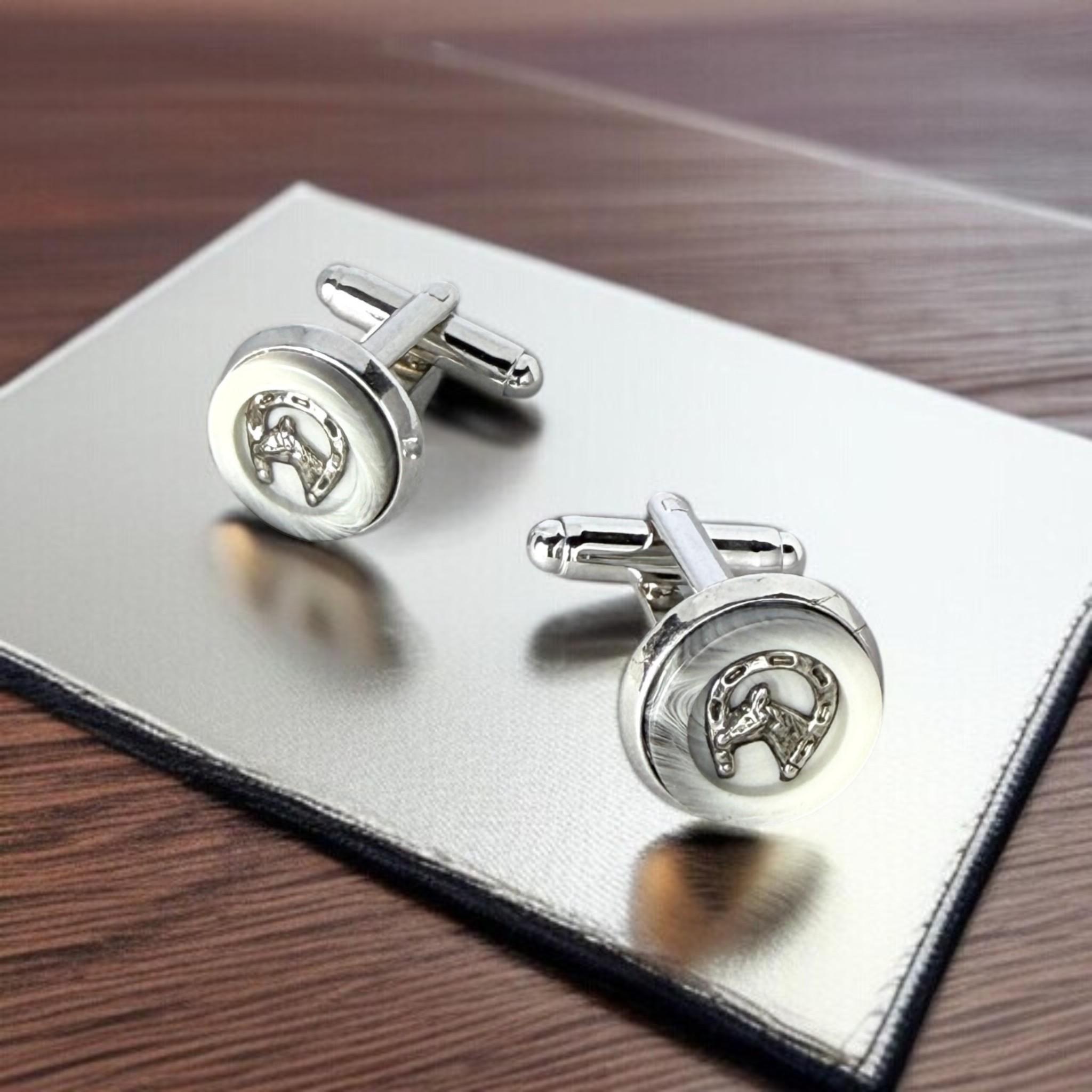 白駿(はくしゅん)White Stallion カフスボタン Metal 215 | 2枚目