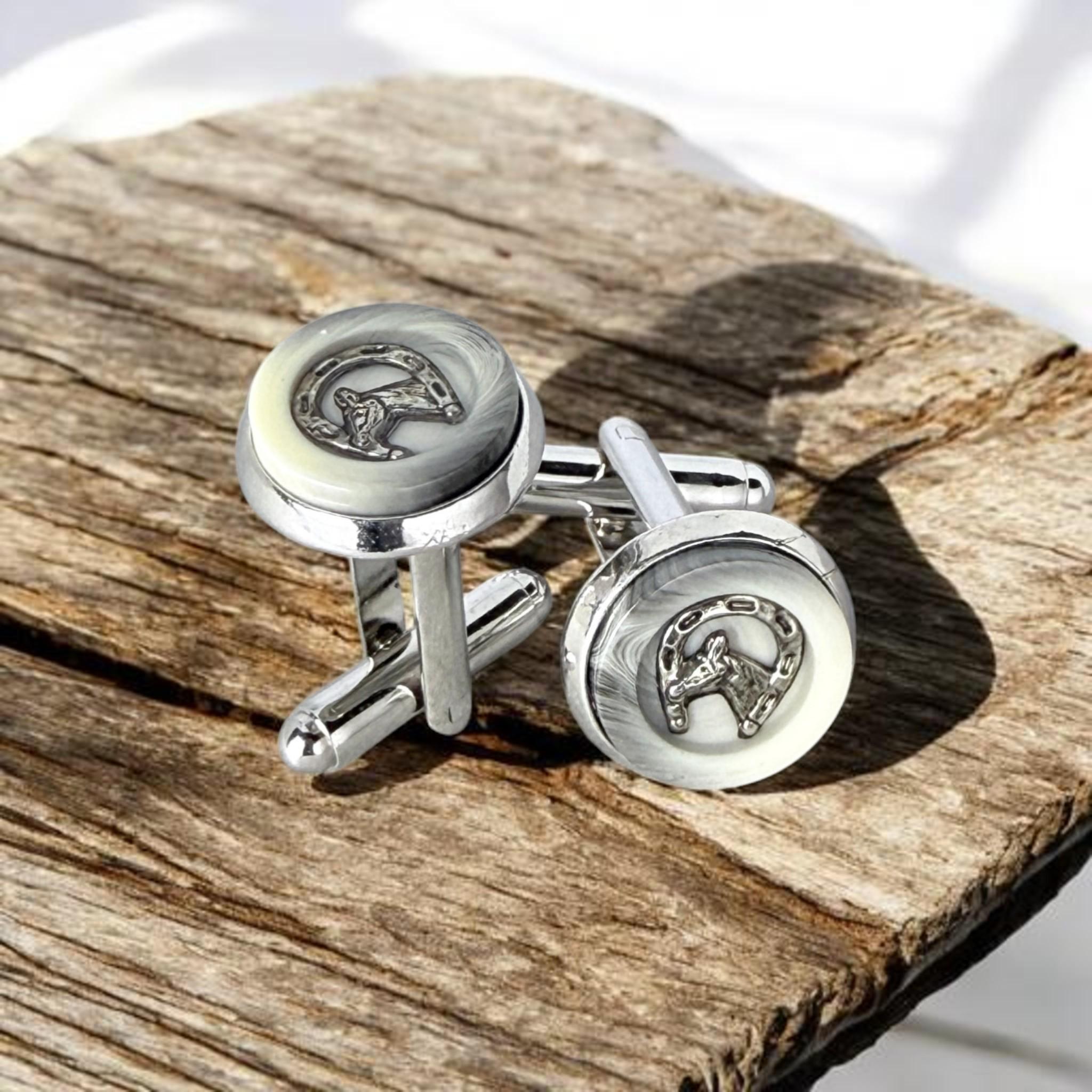 白駿(はくしゅん)White Stallion カフスボタン Metal 215 | 3枚目